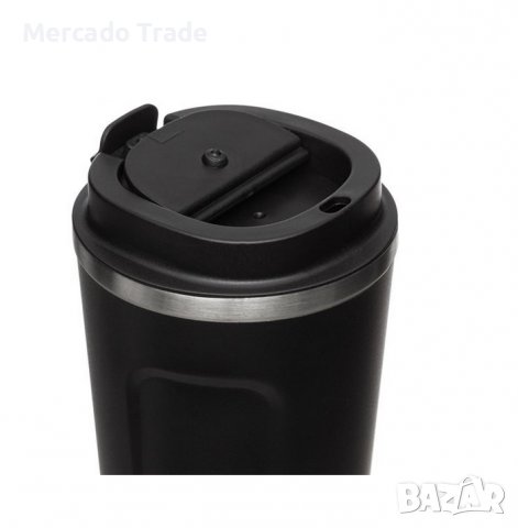 Термочаша Mercado Trade, С капак, За топли напитки, 500 мл., Метал, Черна, снимка 2 - Чаши - 39825099