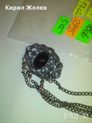 СТАРИННА ТЕЖКА СРЕБРИСТА БРОШКА с КАМЪНИ 2995, снимка 8 - Антикварни и старинни предмети - 29723038