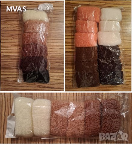 Нови комплекти дебели ластици за коса естествени цветове, снимка 1 - Аксесоари за коса - 39140126