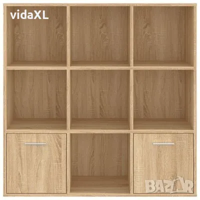 vidaXL Шкаф библиотека, дъб сонома, 98x30x98 см, инженерно дърво(SKU:801119), снимка 4 - Шкафове - 49494488