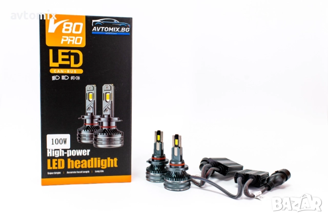 LED Крушки НB3 (9005) 100w 10000LM,12-24v canbus, снимка 11 - Аксесоари и консумативи - 51804486