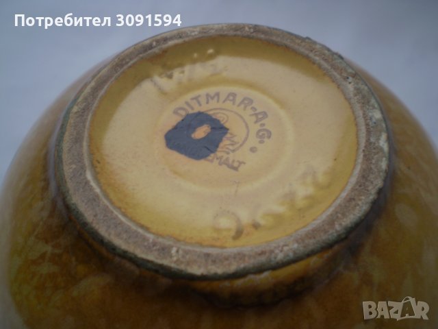Стара ръчно рисувана кана DITMAR-A-G маркирана, снимка 6 - Други ценни предмети - 38762061