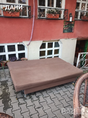 Разтегателен диван-легло, канапе с ракла.190/80/80.В разпънатo състояние ширината е 160 см, снимка 4 - Дивани и мека мебел - 52220700