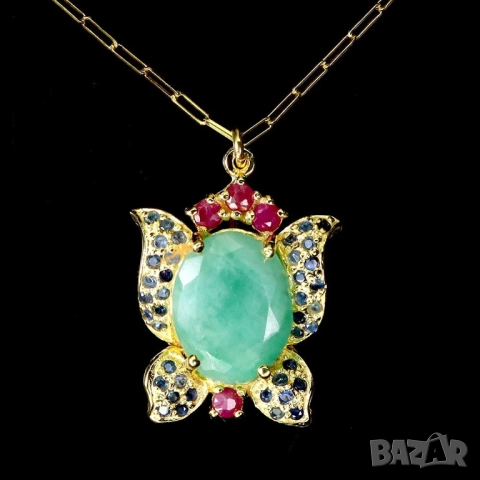 925 сребърни колиета нефрит, опал, топаз, рубин, подходящи за подарък