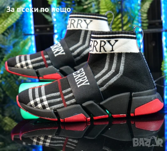 Burberry Мъжки Черни Маратонки Тип Чорап🔝Дамски Спортни Обувки🔝Унисекс Маратонки Код SM-25, снимка 1