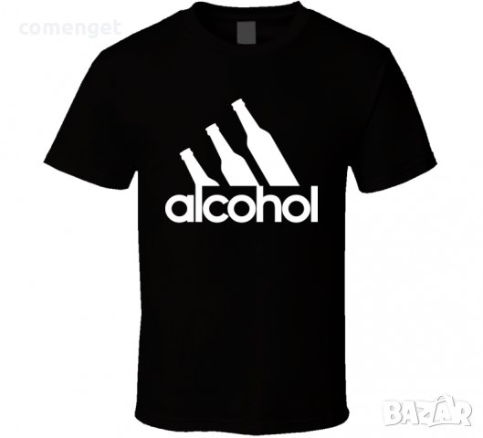 ALCOHOL THREE STRIPES тениски с принт - 10 цвята! Поръчай с твоя идея!, снимка 3 - Тениски - 36726736