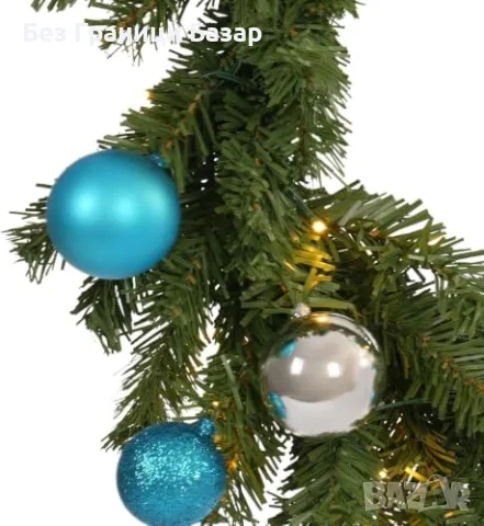 Нов Коледен Венец с LED Светлини 45см Таймер Изкуствен Бор Празнична Украса, снимка 4 - Декорация за дома - 55955159