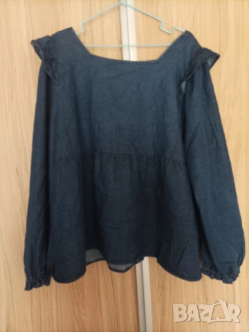 Макси дънкова блуза , снимка 5 - Блузи с дълъг ръкав и пуловери - 53955582