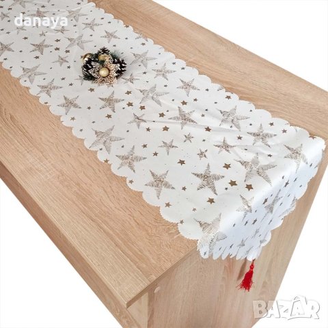 4196 Коледен тишлайфер за маса Звездички, снимка 2 - Покривки за маси - 42715704