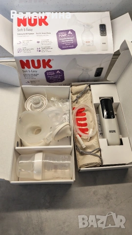 Електрическа помпа за кърма NUK Soft & Easy с презареждаема батерия,Бутилка NUK Perfect Match