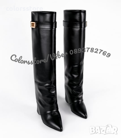 Ботуши на платформа - черна кожа - K-40, снимка 2 - Дамски ботуши - 40787289