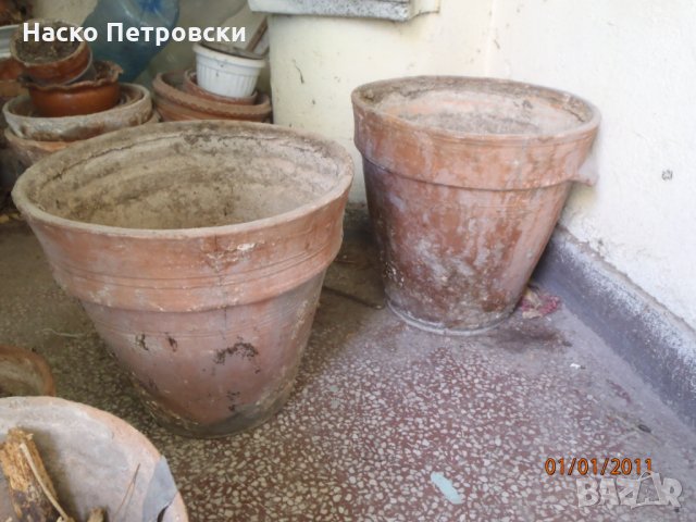 Ретро Керамични саксии за растения всякакви размери, употребявани и чисто нови; поставки за саксии , снимка 7 - Саксии и кашпи - 29813849