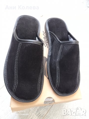  Български мъжки чехли естеств. велур, черни , снимка 3 - Мъжки чехли - 31052877