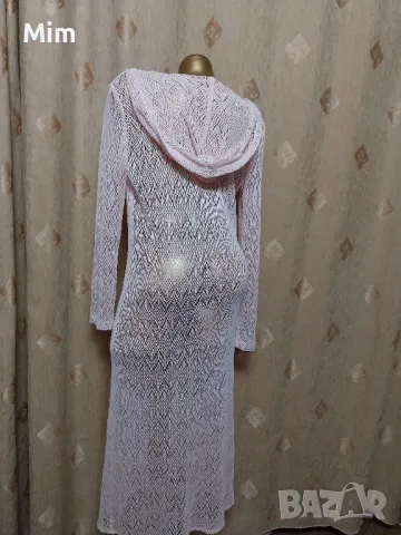 М Дълга плетена жилетка с качулка , снимка 2 - Жилетки - 47287192