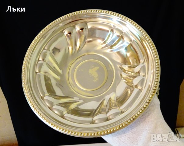 Италианска посребрена бронзова фруктиера,релеф. 