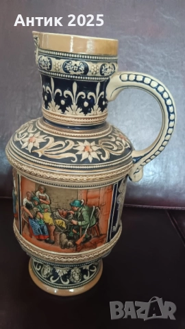 Античен керамичен бирен халбe (щайн) 3 л, Германия, 35 см, снимка 3 - Антикварни и старинни предмети - 52787518