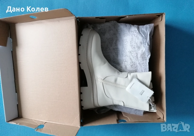 [House Brand] Дамски бели зимни боти с цип [Размер: 38 (24,5см)], снимка 6 - Дамски боти - 52889744