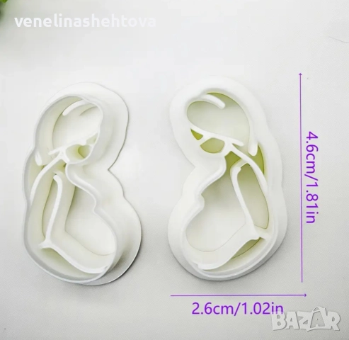 2 броя резци резец бременна жена фондан декорация торта бисквитки тесто , снимка 3 - Форми - 52871595
