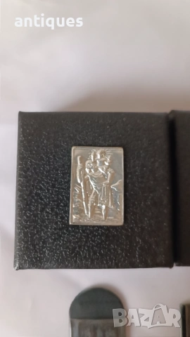 Малки сребърни икони - Дева Мария и Свети Христофор, снимка 5 - Антикварни и старинни предмети - 53266194