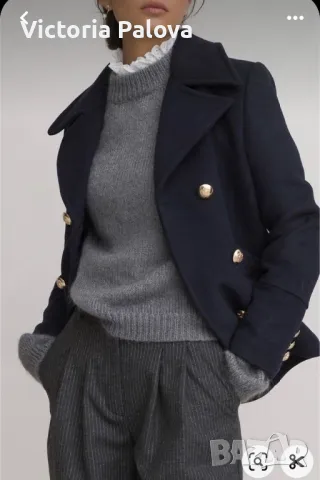 Модерно вълнено палто-сако