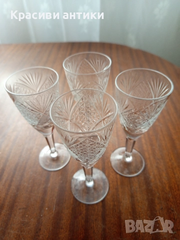  Кристални , руски ,съветски чаши за вино, снимка 4 - Други ценни предмети - 52647432
