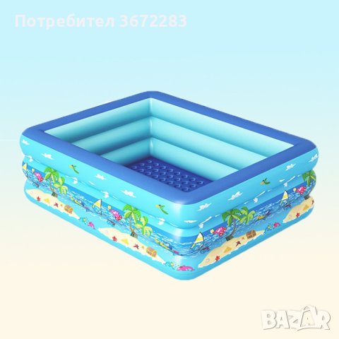 Удебелен детски надуваем басейн, снимка 1 - Басейни и аксесоари - 42756023