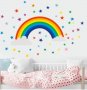 Дъга и звездички стикер за стена и мебел стая самозалепващ, снимка 3