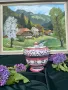 Кокетна керамична захарница ръчно рисувана.Без забележки., снимка 3