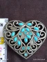 Катарама тока за колан тип сърце с тюркуазени вложки стилна 10612, снимка 7