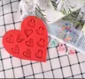 10 плоски сърца сърце с дупка висулка силиконов молд форма фондан шоколад гипс смола бижу таг декор, снимка 3