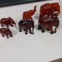 Шест броя дървени слонове от Тайланд. , снимка 1 - Статуетки - 44793605