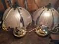 Порцеланови руски съветски нощни лампи с витраж трипозиционни уникат, снимка 1 - Колекции - 42299075