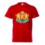 Нова детска червена тениска с релефен трансферен печат Герб на България, снимка 1