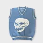 Y2K Graphic Skull Sleevless Sweater, снимка 1