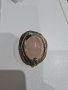 Сребърен комплект - пръстен и брошка с розов кварц, снимка 7