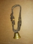 Старо бронзово звънче със стара кожена каишка , звънец, снимка 1
