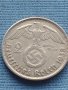 Сребърна монета 2 райхсмарки 1938г. Нацистка Германия със СВАСТИКА 39637, снимка 1 - Нумизматика и бонистика - 42763477
