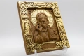 Релефна икона на Исус Христос – позлатена, снимка 2