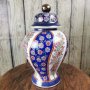 Китайска ръчно рисувана ваза с капак, снимка 1 - Вази - 38122558