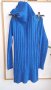 Дамска блуза С, М плетиво пуловер туника синя издължена поло яка без следи от употреба, снимка 1 - Блузи с дълъг ръкав и пуловери - 39624141