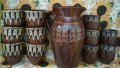 Троянска битова керамика - комплект кана 1 л., 6 бр.чаши 150 мл., 5 бр. чаши 100 мл.