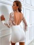 Уникална бяла рокля елегантна кръщене пайети дантела, снимка 4