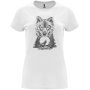 Нова дамска тениска с Вълк - Пълнолуние в бял цвят