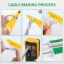 Нов Ethernet кримпващ инструмент с тестер, кабели и аксесоари за ремонт, снимка 7