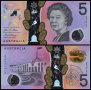 ❤️ ⭐ Австралия 2016 5 долара полимер UNC нова ⭐ ❤️, снимка 1