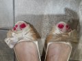 Дамски сатенени пантофки №38, снимка 1 - Дамски ежедневни обувки - 36944576