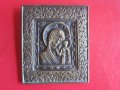 Уникална руска бронзова икона Богородица от Казан , снимка 1