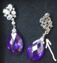 Сребърни обеци с пурпурни Аметисти / проба 925 и житен клас, снимка 2