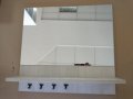 Огледало с етажерка с 4 закачалки за ключове за стена 60х57 см ПДЧ, снимка 7