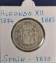 Монета Испания - 2 Песети 1879 г. Крал Алфонсо XII - Сребро